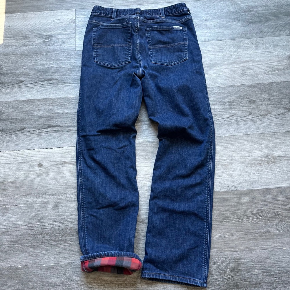 Carhartt Original Fit Straight Leg Jeans Womens 8 Short Flannel Lined